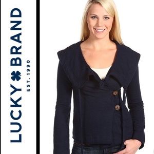 Lucky Brand Navy Blue Side Button Cotton Jacket